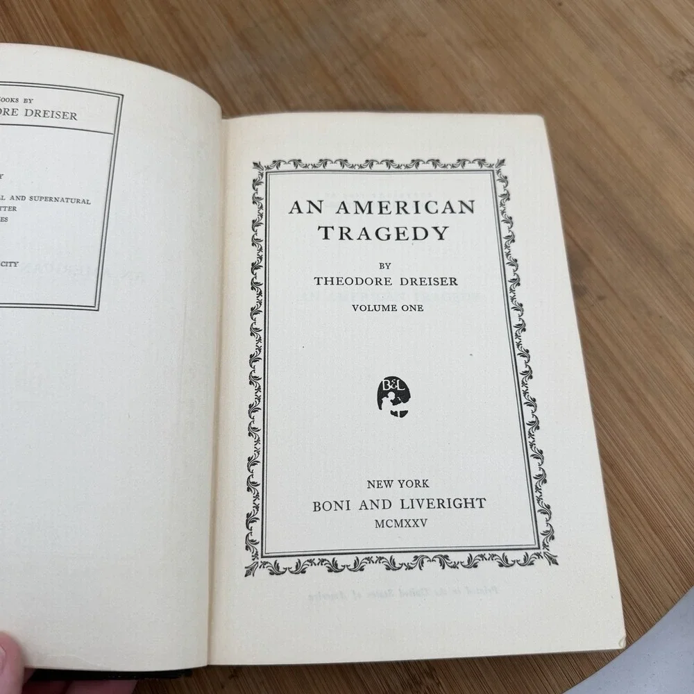 1925 An American Tragedy Theodore Dreiser 1st Edition 1st Printing 2 Vol Set